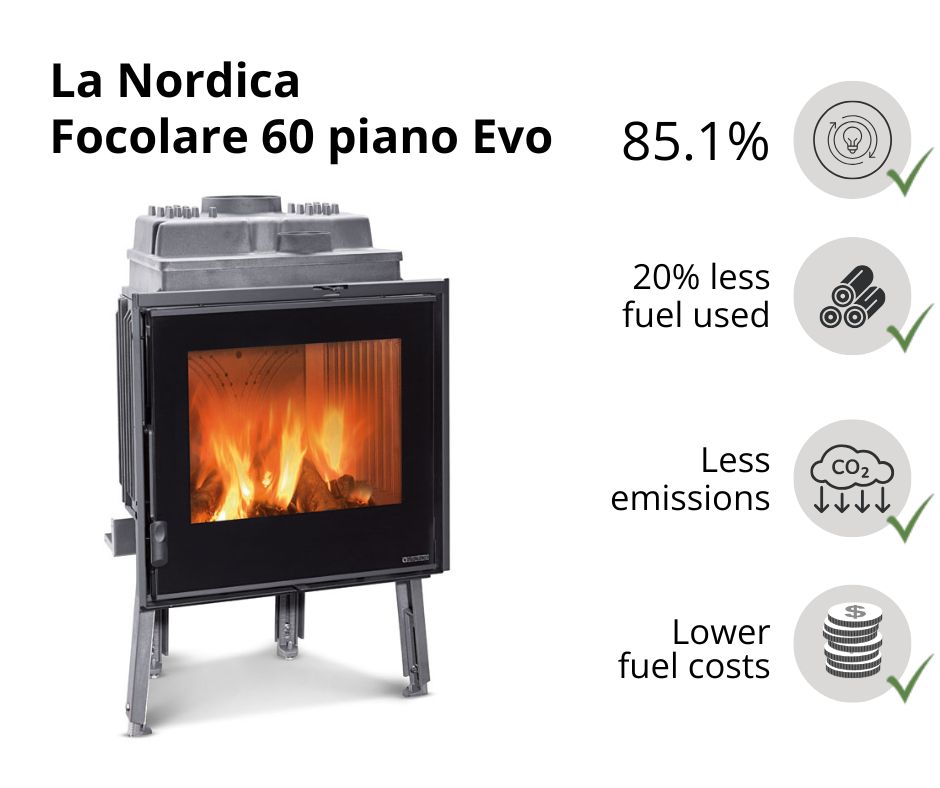 Italian built-in wood-burning fireplace